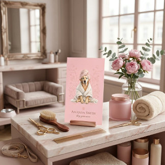 Carte De Visite Dog Groomer Spa Cute Paw Labrador Business Card