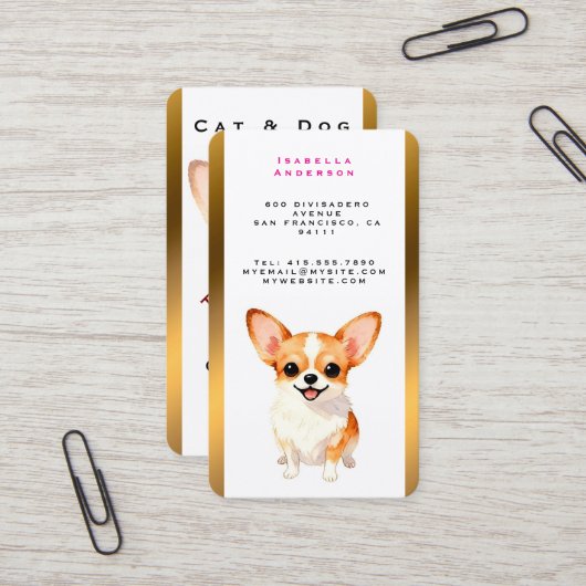 Carte De Visite Dog Grooming Personalized Luxury Trendy Collection (Devant/Arrière en situation)