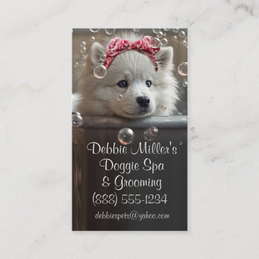 Carte De Visite Dog Grooming Spa Business Card (Devant)