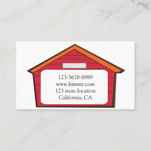 Carte De Visite Dog House (Dos)