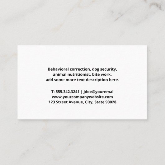 Carte De Visite Dog Logo | Background Texture (Dos)