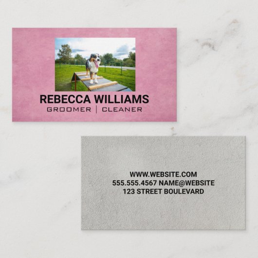 Carte De Visite Dog on Obstacle Course (Devant / Derrière)