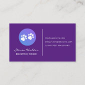 Carte De Visite Dog Paw Prints | Purple (Devant)