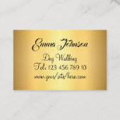 Carte De Visite Dog Walker Black Gold | Soins aux animaux (Dos)