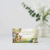 Carte De Visite Dog Walker  Business Card (Debout devant)