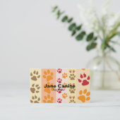 Carte De Visite Dog Walker empreinte de patte moderne et élégant (Debout devant)