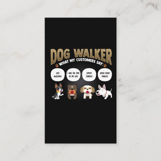 Carte De Visite Dog Walker Funny Dog Walking Pet Sitter Cadeau (Devant)