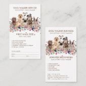 Carte De Visite Dog Walker Service Nom cadeau gratuit (Devant / Derrière)