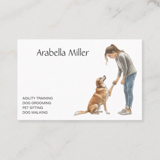 Carte De Visite Dog Walker, Trainer, Obedience, Agility, Groomer (Devant)