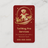 Carte De Visite Dog Walker Trainer Sitter Modern Pet Care Service (Devant)