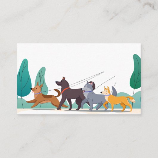 Carte De Visite Dog Walker Walking Services aux animaux de compagn (Dos)