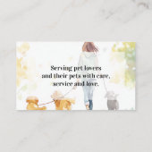 Carte De Visite Dog Walking Service Pet Walker Watercolor (Dos)