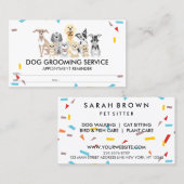 Carte De Visite Dogs Confetti rendez-vous rappeler (Devant / Derrière)