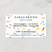 Carte De Visite Dogs Confetti rendez-vous rappeler (Dos)