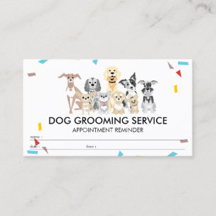Carte De Visite Dogs Confetti rendez-vous rappeler