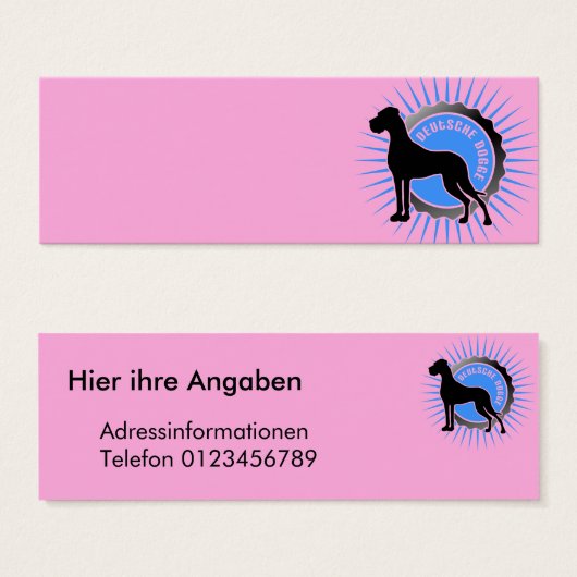 Carte de visite Dogue Allemand (Devant & derrière)