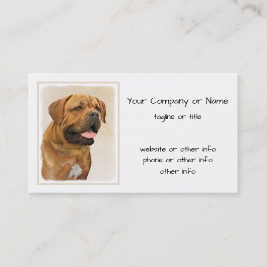 Carte De Visite Dogue de Bordeaux Peinture - Cute Original Chien A (Devant)