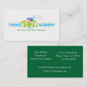 Carte De Visite Doigts Academy_template de tennis (Devant / Derrière)
