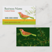 Carte de visite d'oiseau et de bambou (Devant / Derrière)