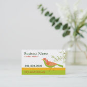 Carte de visite d'oiseau et de bambou (Debout devant)