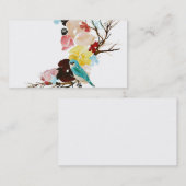 Carte de visite d'oiseau et de fleurs (Devant / Derrière)