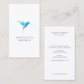 Carte de visite d'oiseaux de Humming (Devant / Derrière)