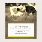 Carte De Visite Dollar De Sable & Burlap Photo Enregistrer La Cart (Intérieur déplié)