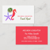 Carte De Visite Dollar de sable, Starfish, Seahorse, Voyage & Tour (Devant / Derrière)