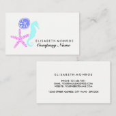 Carte De Visite Dollar de sable, Starfish, Seahorse, Voyage & Tour (Devant / Derrière)