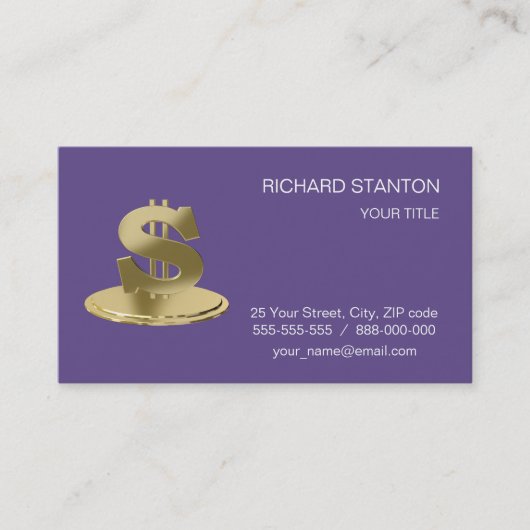 Carte De Visite Dollar d'or (Devant)