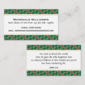 Carte De Visite DOMINICA Custom Christian John 3:16 Écriture (Devant / Derrière)