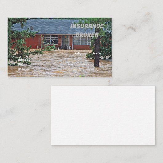 Carte De Visite Dommages causés par les inondations (Devant / Derrière)