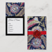 CARTE DE VISITE DOMMASQUE BLEU VERT & NOIR, MONOGRAMME DE SCEAU DE (Devant / Derrière)