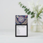 CARTE DE VISITE DOMMASQUE BLEU VERT & NOIR, MONOGRAMME DE SCEAU DE (Debout devant)