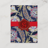 CARTE DE VISITE DOMMASQUE BLEU VERT & NOIR, MONOGRAMME DE SCEAU DE (Dos)