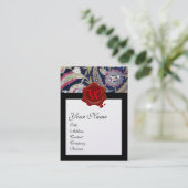 CARTE DE VISITE DOMMASQUE BLEU VERT & NOIR, MONOGRAMME DE SCEAU DE (Debout devant)