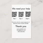 Carte De Visite Donation Collection conseil pot ajouter votre q r  (Dos)