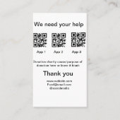 Carte De Visite Donation Collection conseil pot ajouter votre q r  (Devant)