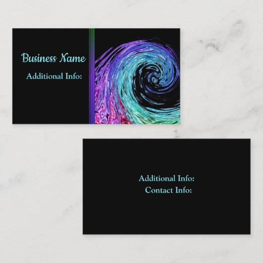 Carte de visite d'onde arc-en-ciel liquide 3 (Devant / Derrière)