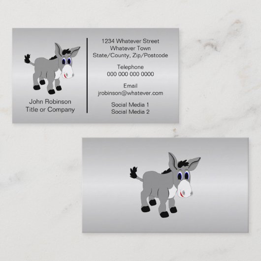 Carte De Visite Donkey Design Donkey Sanctuaire (Devant / Derrière)