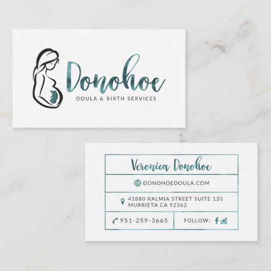 Carte De Visite Donohoe (Devant / Derrière)