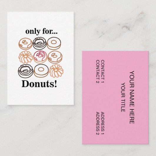 Carte De Visite Donut Doughnut Douce Boulangerie Alimentation (Devant / Derrière)