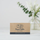 Carte de visite donut en papier craft (Debout devant)