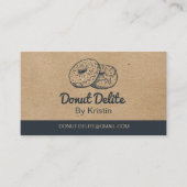 Carte de visite donut en papier craft (Devant)