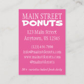 Carte De Visite Donut Shop Donuts Doughnut Breakfast Alimentation  (Dos)