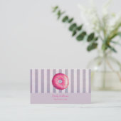 Carte De Visite Donut With Pink Frosting And Sprinkles (Debout devant)