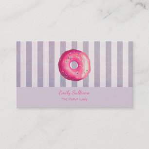 Carte De Visite Donut With Pink Frosting And Sprinkles