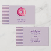 Carte De Visite Donut With Pink Frosting And Sprinkles (Devant / Derrière)
