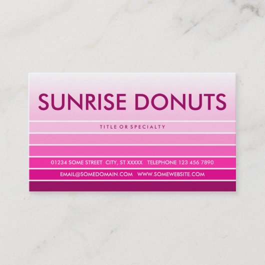 Carte De Visite DONUTS de nuance rose (Devant)