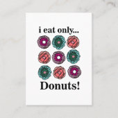 Carte De Visite Donuts Je Ne Mange Que Des Donuts (Devant)